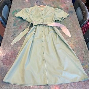 Vintage Green Button-Down Dress